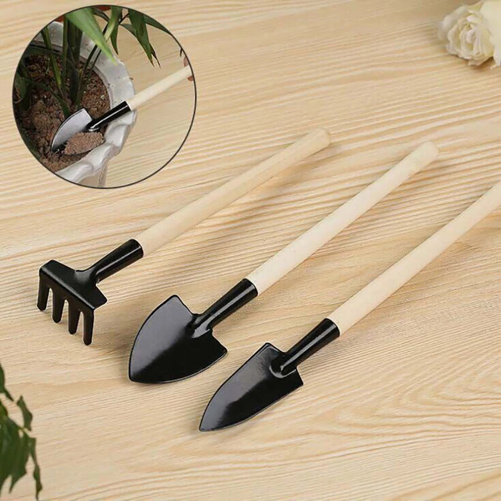 3Pcs/Set Mini Garden Tool Set For Garden Plants Flower Pot Cactus Vegetables Digging Weeding Indoor Small Plants Garden Tools