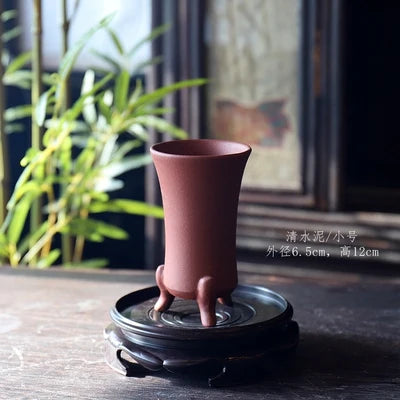 Plants Pot for Home Decoration, Crude Pottery, Tripedal Purple Send, Table Vase, Breathable Garden Decoration