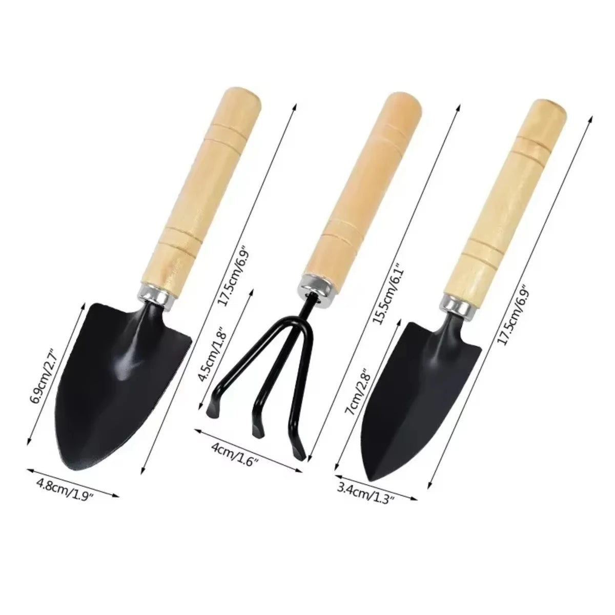 3Pcs/Set Mini Garden Tool Set For Garden Plants Flower Pot Cactus Vegetables Digging Weeding Indoor Small Plants Garden XXL