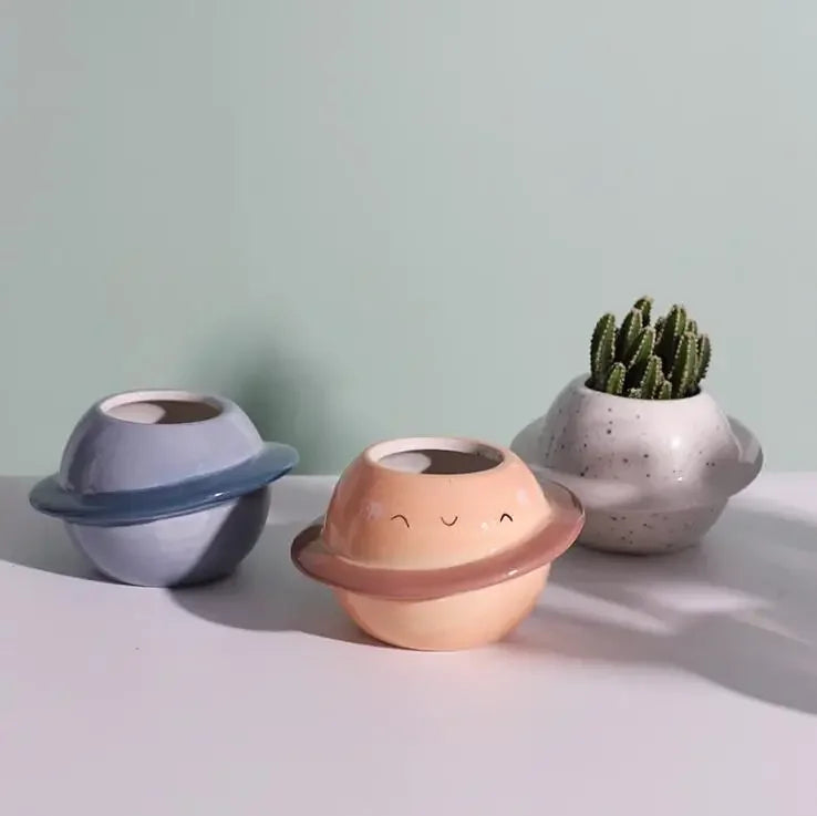 Plant Pot Creative Planet Ceramic Succulent Pot Round Planters Desktop Small Flower Pots Plant Flower Container Desktop Decor
