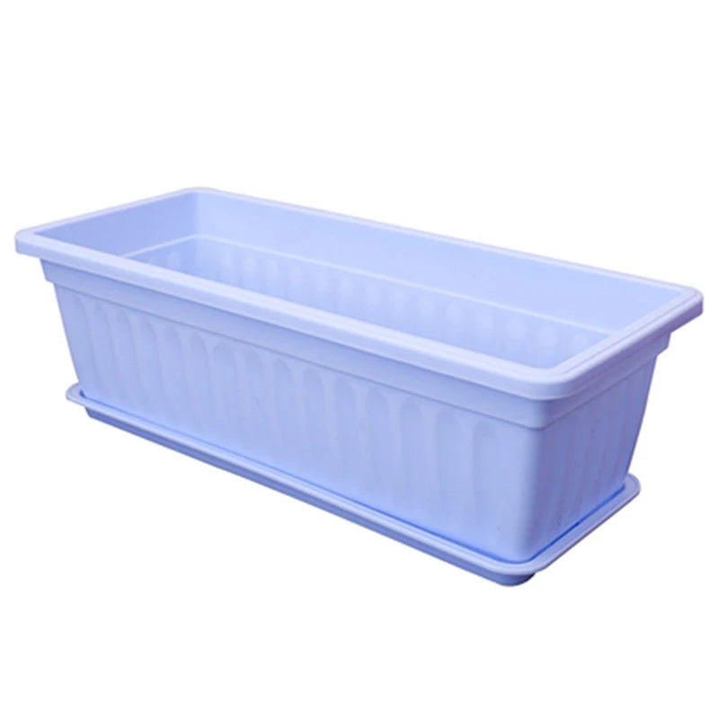 1Set Plastic Vegetable Planters Rectangular Flowerpots For Balcony Indoor Gardening Breathable Plants Pots Garden Tools