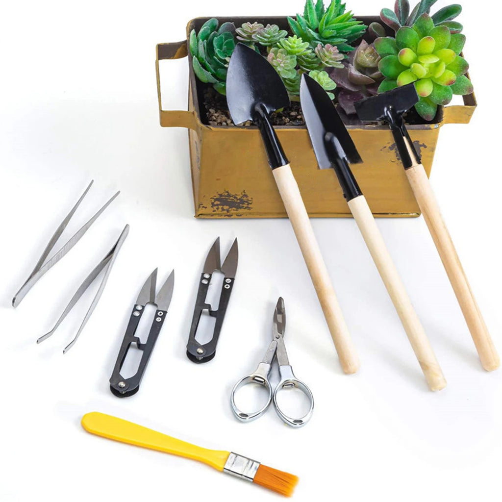 Mini Garden Planting Tool Set Bonsai Succulent Transplanting Miniature Fairy Gardening Hand Tools Flower Vegetable Potted Tools