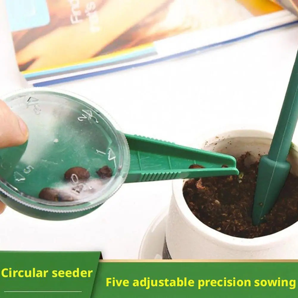 1/2/5PCS Green Seed Dispenser,Garden Plant Adjustable Seeder Sower Planter, Hand Seeder Seed Dispenser for Lawn Garden Spreaders
