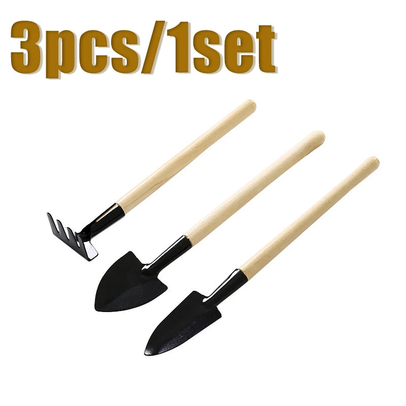 3PC/Set Mini Garden Tool Set Garden Indoor Small Plants Garden Tools With Handles Shovel Rake Portable Hand Planting Tools