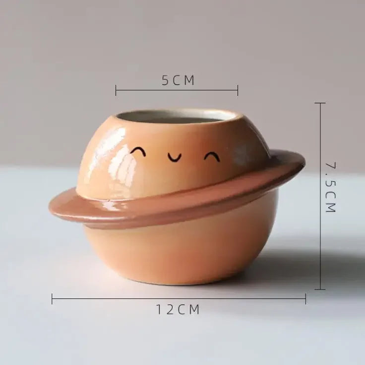 Plant Pot Creative Planet Ceramic Succulent Pot Round Planters Desktop Small Flower Pots Plant Flower Container Desktop Decor