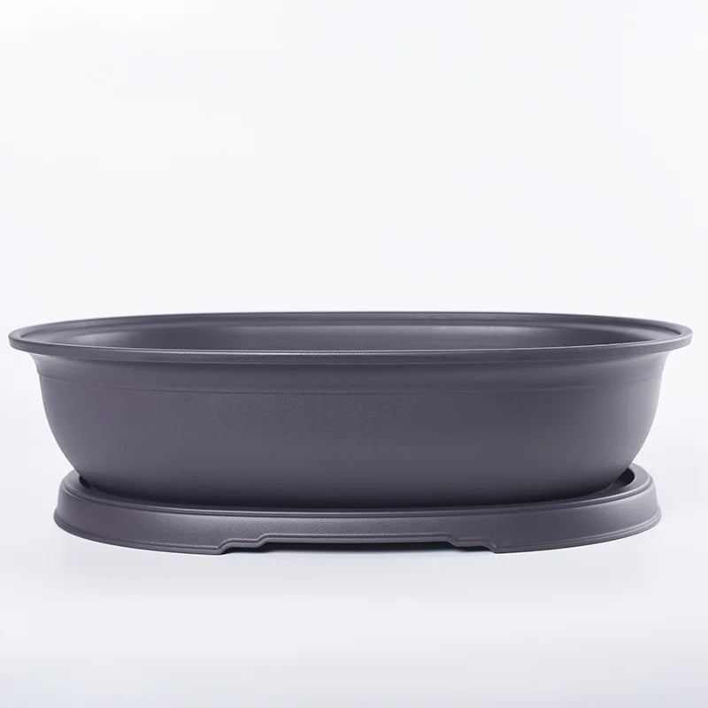 Oval-Shaped Pleastic Flowerpots Garden Plants Pot With Drainage Trays Cacti Bonsai Home Desktop Pots Decoration Accessories