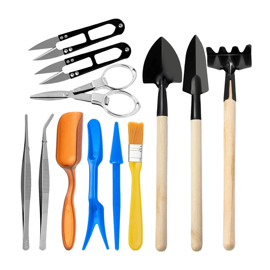 Mini Garden Planting Tool Set Bonsai Succulent Transplanting Miniature Fairy Gardening Hand Tools Flower Vegetable Potted Tools