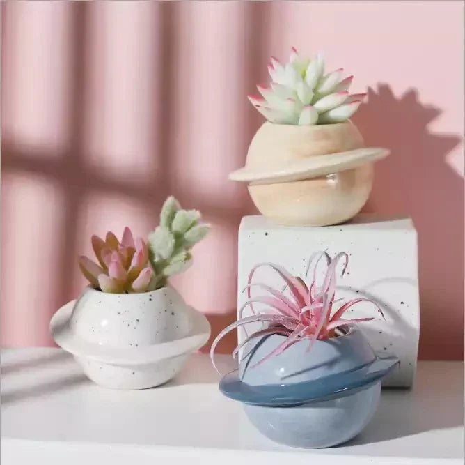 Plant Pot Creative Planet Ceramic Succulent Pot Round Planters Desktop Small Flower Pots Plant Flower Container Desktop Decor