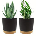 Plant Pot, 2 Pack Planters for Indoor Plants with Drainage Holes & Saucer, Outdoor Flower Pots Home Garden Modern Decor