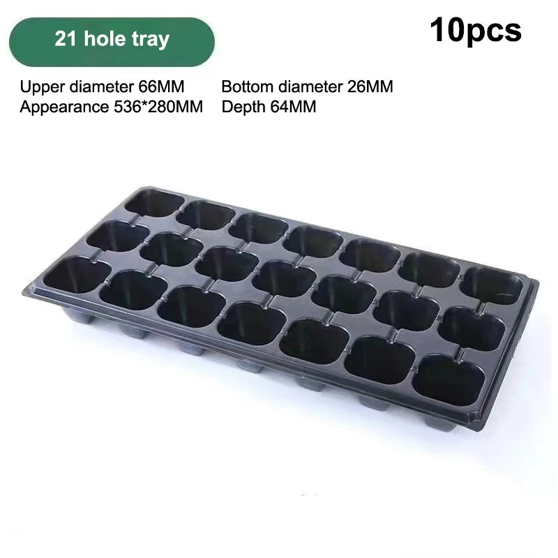 10Pcs Seedling Trays Plastic Gardening Germination Trays Black Seedling Container Garden Supplies For Vegetable Flower