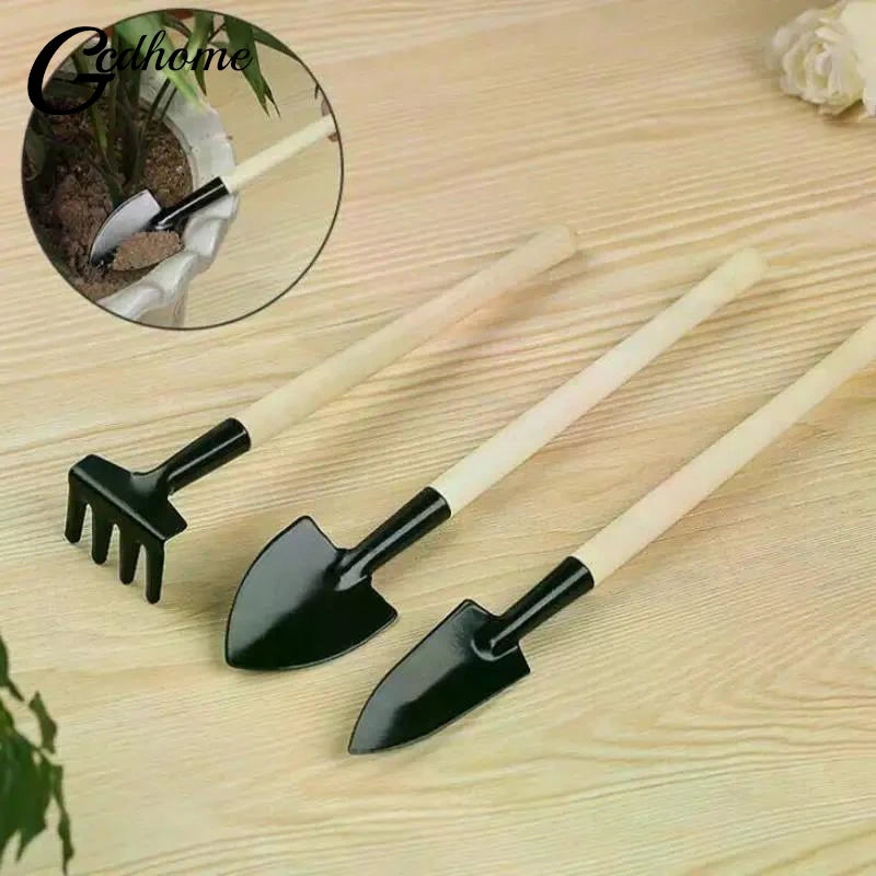 【W】3Pcs/Set Mini Garden Tool Set For Garden Plants Flower Pot Cactus Vegetables Digging Weeding Indoor Small Plants Garden Tools
