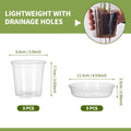 5pcs Watering Plant Pots With Saucers Set Transparent Plastic Flower Pot For Indoor Garden Orchid Succulents With Drainage Holes