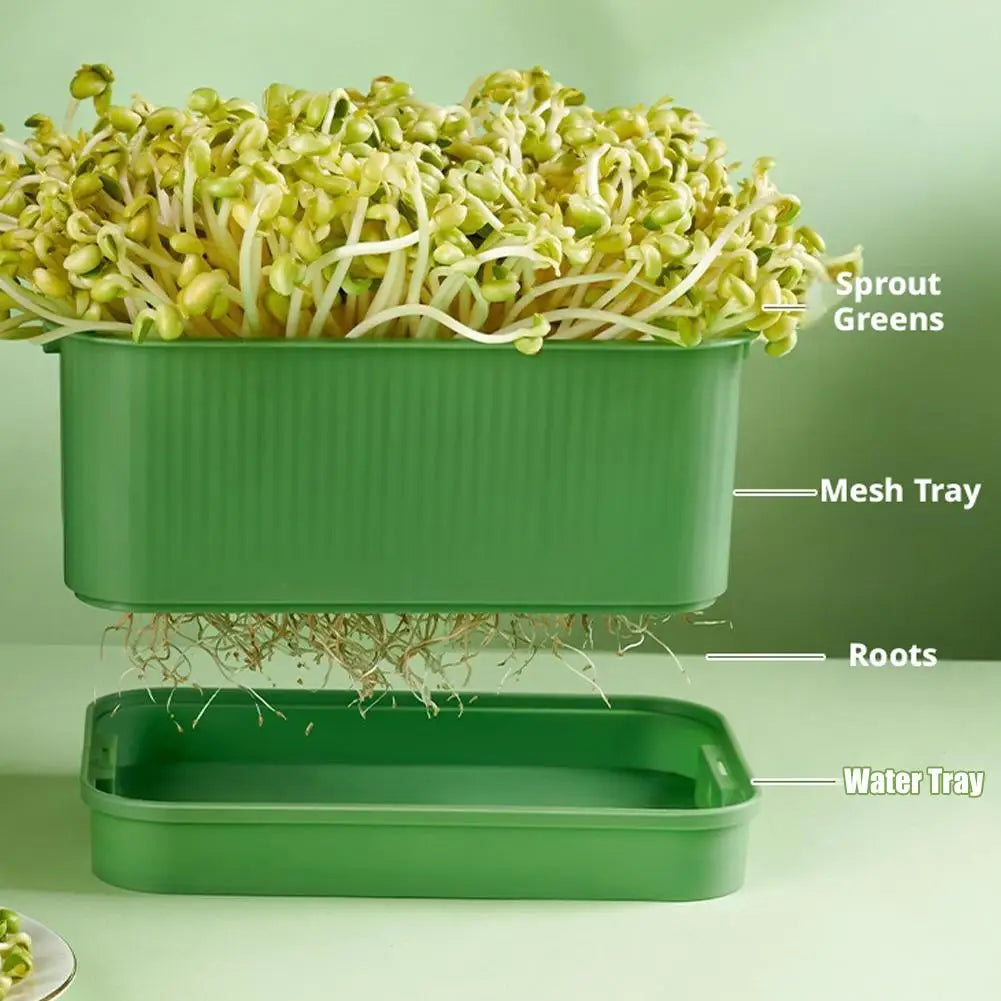 Soilless Planting Seedling Tray,Seed Sprouter Germination Tray for Growing, Bean Sprouts, Cat Grass, Wheat Grass, Mung Beans