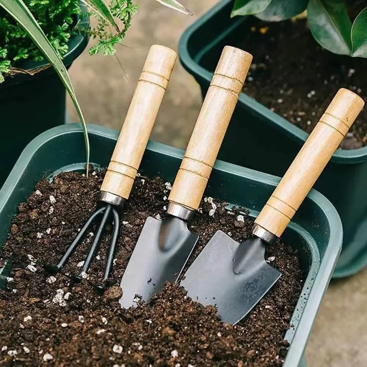 3Pcs/Set Mini Garden Tool Set For Garden Plants Flower Pot Cactus Vegetables Digging Weeding Indoor Small Plants Garden XXL