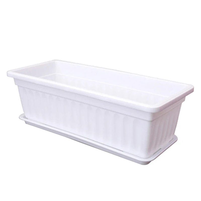 1Set Plastic Vegetable Planters Rectangular Flowerpots For Balcony Indoor Gardening Breathable Plants Pots Garden Tools
