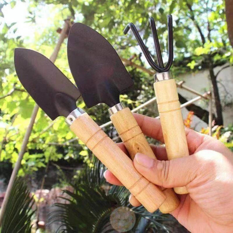 3PC/Set Mini Garden Tool Set Garden Indoor Small Plants Garden Tools With Handles Shovel Rake Portable Hand Planting Tools