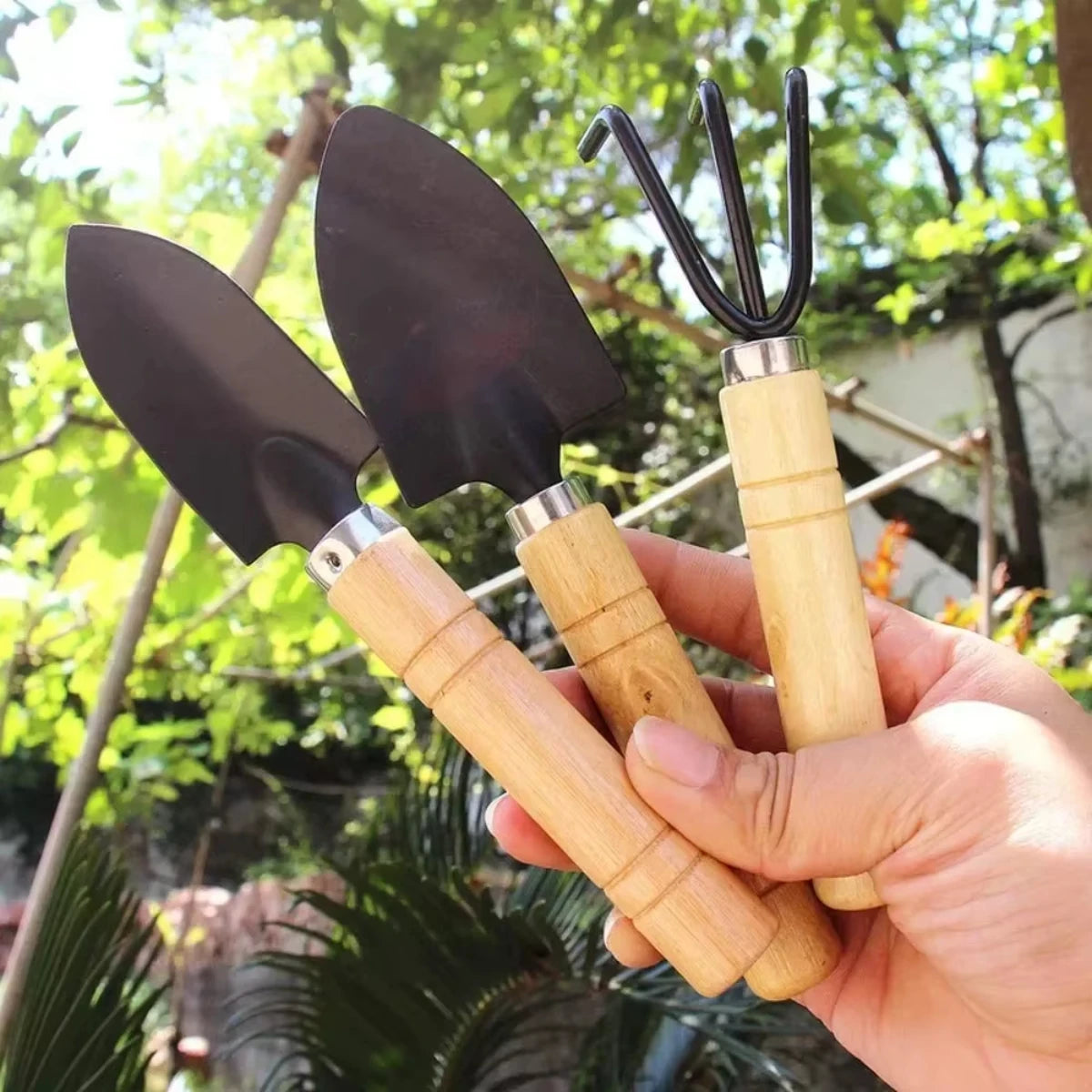 3Pcs/Set Mini Garden Tool Set For Garden Plants Flower Pot Cactus Vegetables Digging Weeding Indoor Small Plants Garden XXL