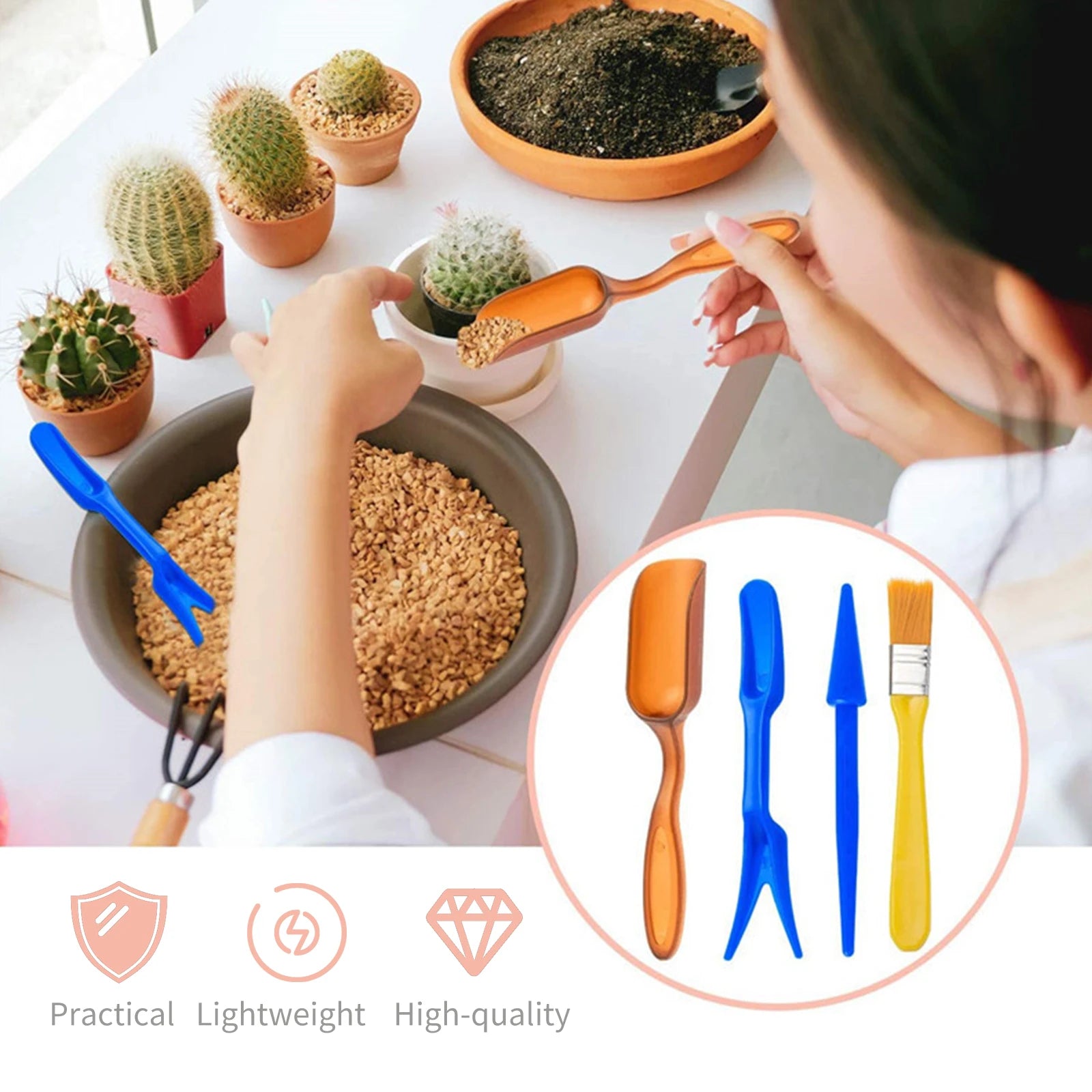 Mini Garden Planting Tool Set Bonsai Succulent Transplanting Miniature Fairy Gardening Hand Tools Flower Vegetable Potted Tools