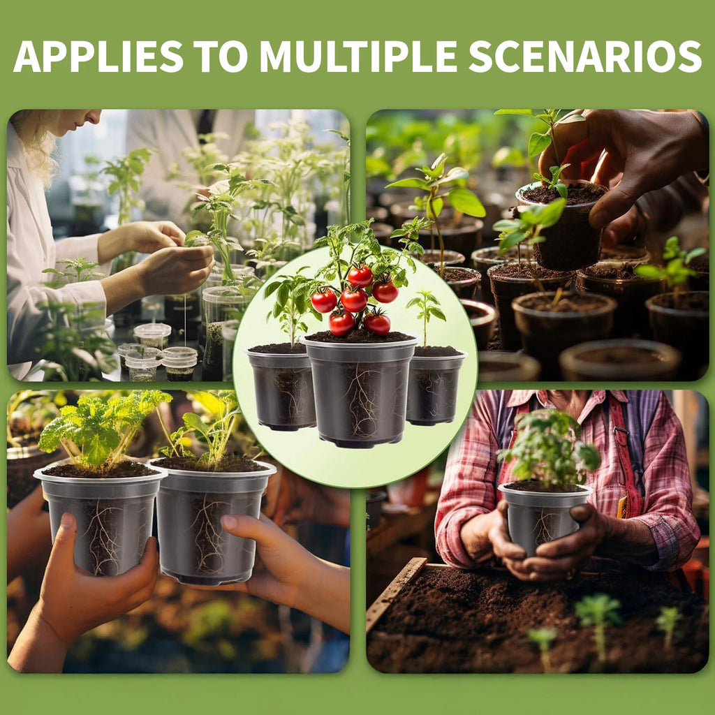 5pcs Watering Plant Pots With Saucers Set Transparent Plastic Flower Pot For Indoor Garden Orchid Succulents With Drainage Holes