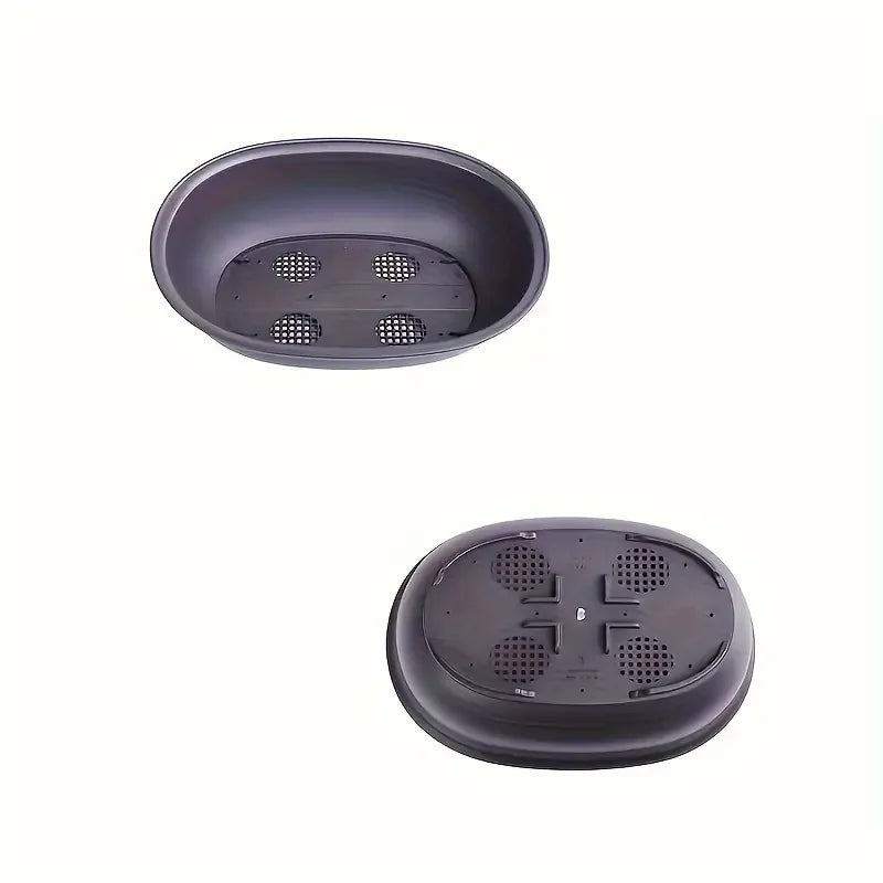 Oval-Shaped Pleastic Flowerpots Garden Plants Pot With Drainage Trays Cacti Bonsai Home Desktop Pots Decoration Accessories