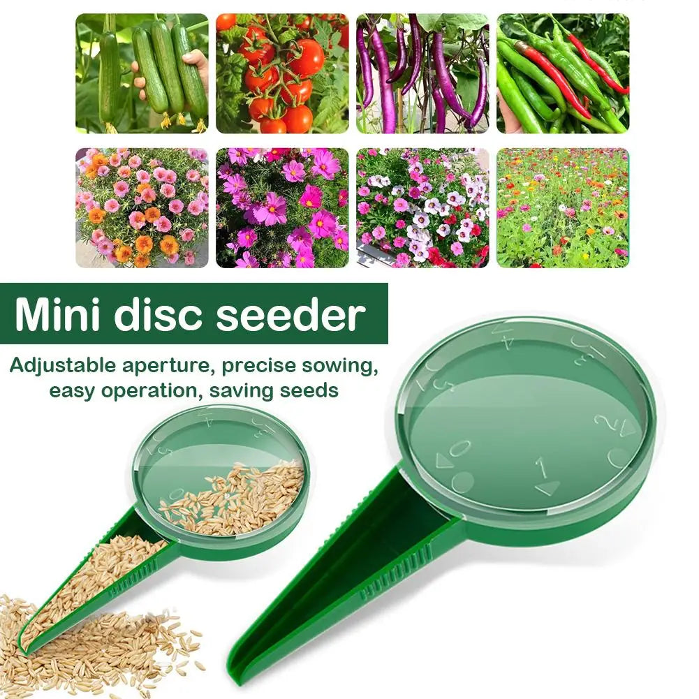 1/2/5PCS Green Seed Dispenser,Garden Plant Adjustable Seeder Sower Planter, Hand Seeder Seed Dispenser for Lawn Garden Spreaders