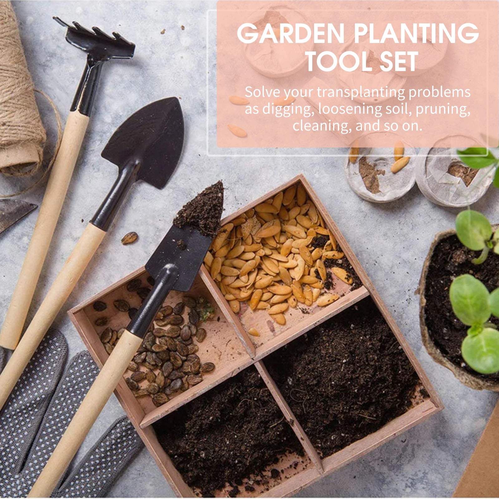 Mini Garden Planting Tool Set Bonsai Succulent Transplanting Miniature Fairy Gardening Hand Tools Flower Vegetable Potted Tools