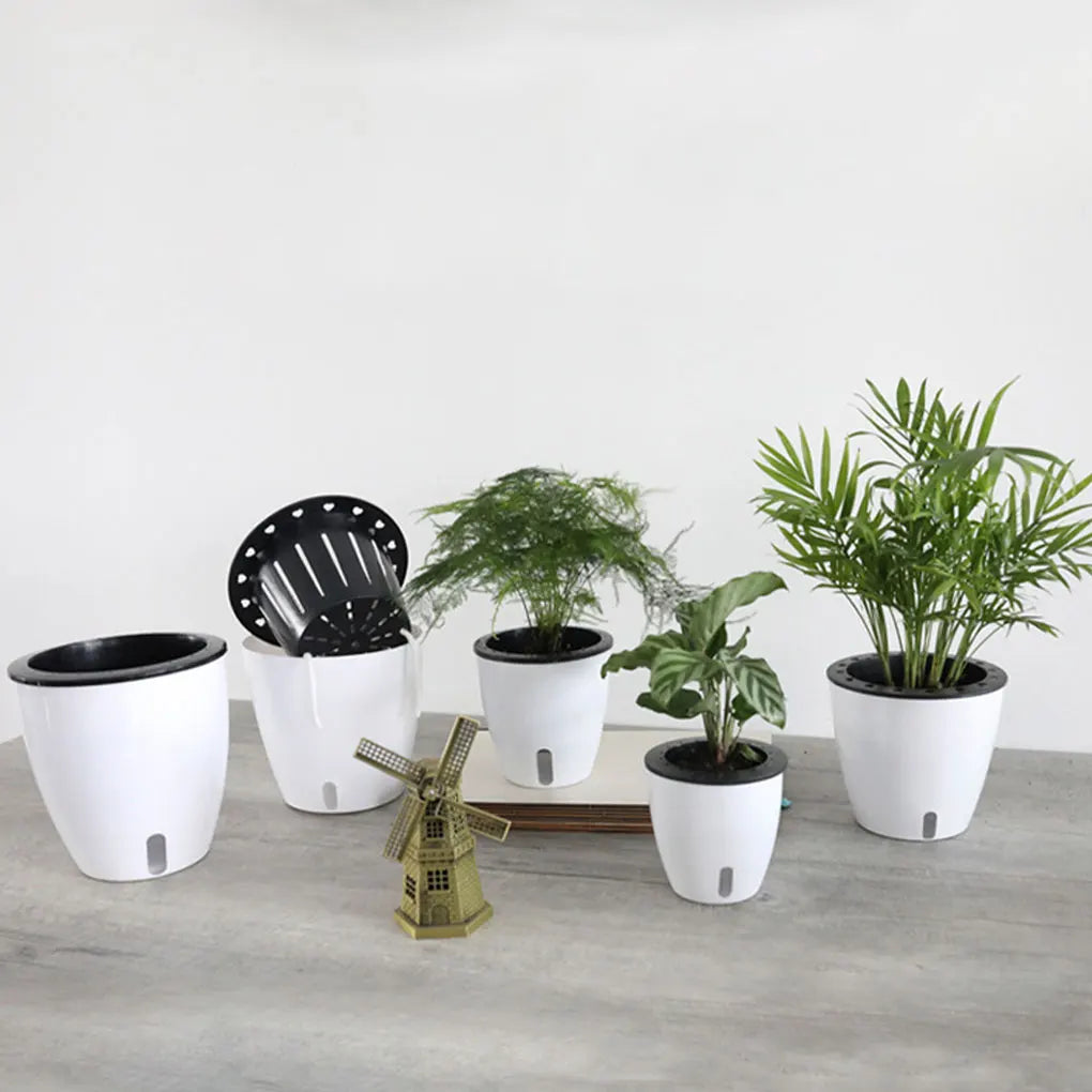 Easy To Maintain Self Watering Plant Pot For Herbs And Vegetables Flowers Flower Pots Durable
