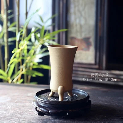 Plants Pot for Home Decoration, Crude Pottery, Tripedal Purple Send, Table Vase, Breathable Garden Decoration